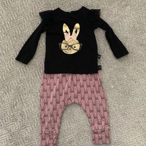Huxbaby black long sleeve shirt and matching pants